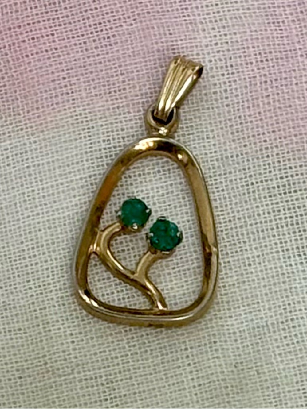 Gold-Filled Pendant w/ Emerald Gemstones